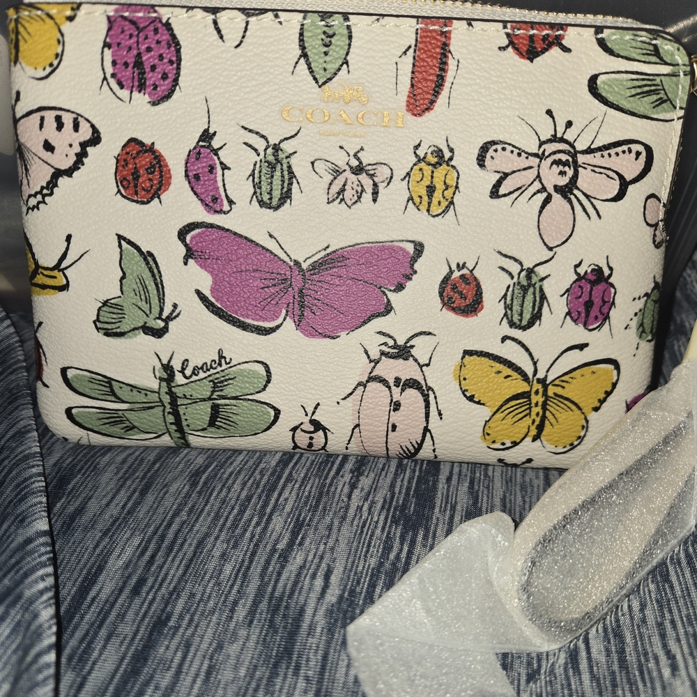 Coach Multicolor Insect Print Wristlet - Picture 4 of 5